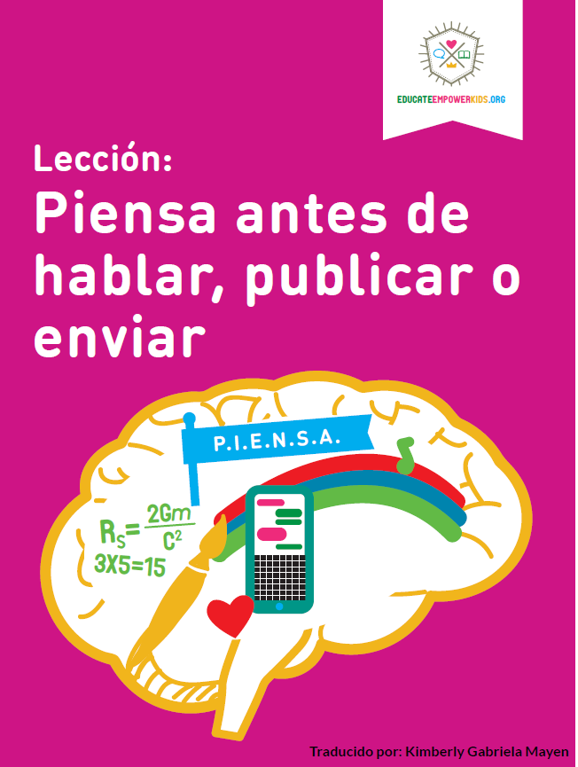 ledccion piense antes de hablar publicar o enviar